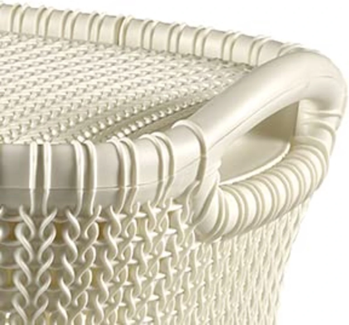 Curver Knit Wasmand Met Deksel - 57L - Oasis White 8 Curver Knit Wasmand Met Deksel - 57L - Oasis White - Afbeelding 8