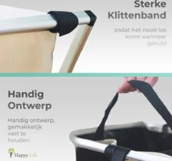 HAPPY LIFE – Wassorteerder – Stevige Grote Wasmand Met 3 Vakken – 118 L Opvouwbaar – Aluminium - Polyester -Leifheit Store 1200x1120 1