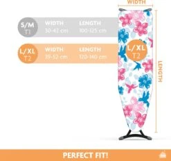 Laundryspecialist 3 Laagse COMFORT Strijkplankhoes - Optimaal Strijkcomfort En Stoomdoorlatend - Maat L/XL Voor Een Breedte Van 39 Tot 53 Cm En Een Lengte Van 120 Tot 141 Cm -Leifheit Store 1200x1127 14