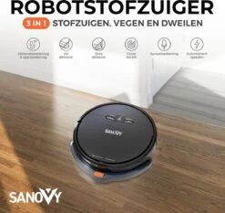 Sanovy 3 In 1 Robotstofzuiger Met Dweilfunctie - 1800 PA- Automatische Laadstation - Dweilrobot – App -Leifheit Store 1200x1130 7