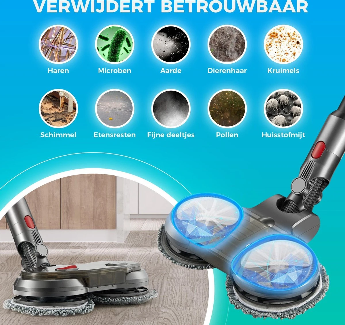 Elektrische Mop Dweil Voor Dyson Steelstofzuiger - Dweilsysteem Voor V7 / V8 / V10 / V11 Series - Vloerwisser - Vloermop 5 Elektrische Mop Dweil Voor Dyson Steelstofzuiger - Dweilsysteem Voor V7 / V8 / V10 / V11 Series - Vloerwisser - Vloermop - Afbeelding 5