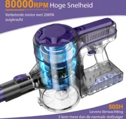 Zoker | A10pro® | Steelstofzuiger | 250W | 4 In 1 Draadloze Steelstofzuiger | Superkrachtige Turbo Functie | Verbeterd Model | Zonder Zak | Inclusief Accu 11 Zoker | A10pro® | Steelstofzuiger | 250W | 4 In 1 Draadloze Steelstofzuiger | Superkrachtige Turbo Functie | Verbeterd Model | Zonder Zak | Inclusief Accu -Leifheit Store 1200x1135 9