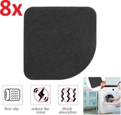 Trillingsdempers Wasmachine & Droger - Set Van 8 Stuks - Anti Trillings / Vibratie Dempers Pads - Antislip Rubber