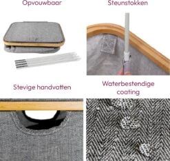 Gadgy Wasmand Met Deksel - Opvouwbaar - 103 Liter - Wasbox Met Uitneembare Waszak - Wasmanden -Leifheit Store 1200x1136 3