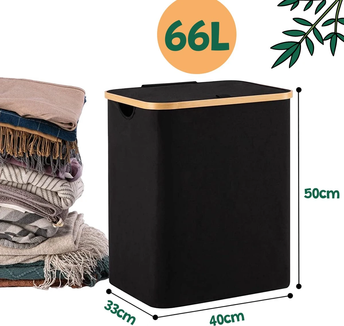 BrandtBergkamp Wasmand Zwart - 2 Stuks - Opvouwbare Wasmand - Wassorteerder - 150L 10 BrandtBergkamp Wasmand Zwart - 2 Stuks - Opvouwbare Wasmand - Wassorteerder - 150L - Afbeelding 10