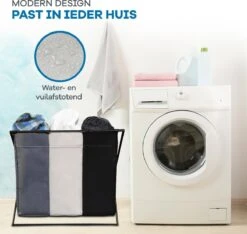 WITTS Wasmand Met 3 Vakken - Wassorteerder - Opvouwbaar - 90 L – Aluminium - Mat Zwart 8 WITTS Wasmand Met 3 Vakken - Wassorteerder - Opvouwbaar - 90 L – Aluminium - Mat Zwart -Leifheit Store 1200x1138 1
