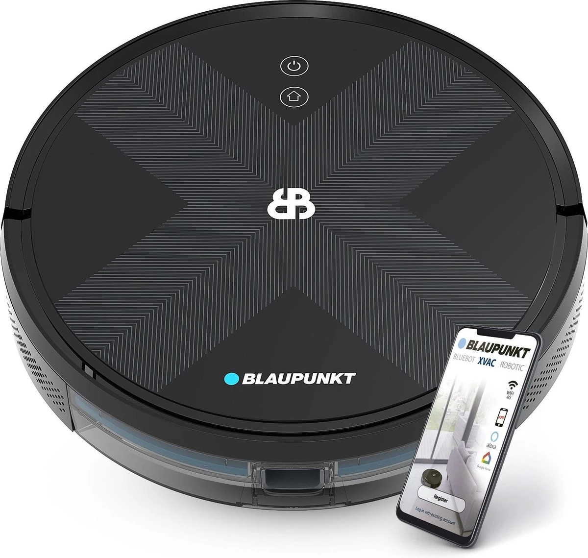 Blaupunkt Bluebot XVAC – Robotstofzuiger Met Laadstation - Optie Tot Dweilfunctie – Slimme Gyro Navigatie 2 Blaupunkt Bluebot XVAC – Robotstofzuiger Met Laadstation - Optie Tot Dweilfunctie – Slimme Gyro Navigatie - Afbeelding 2