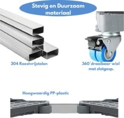 W&Z® Wasmachine Verhoger Met 4 Wielen -Wasmachine Opbouwmeubel Ombouwmeubel-Grijs -Leifheit Store 1200x1142 7