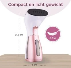 Luxe Kledingstomer - Handstomer - Handstoomreiniger - Stoomstrijkijzer - Stomer Kleding - Voor Op Reis - Roze -Leifheit Store 1200x1145 6