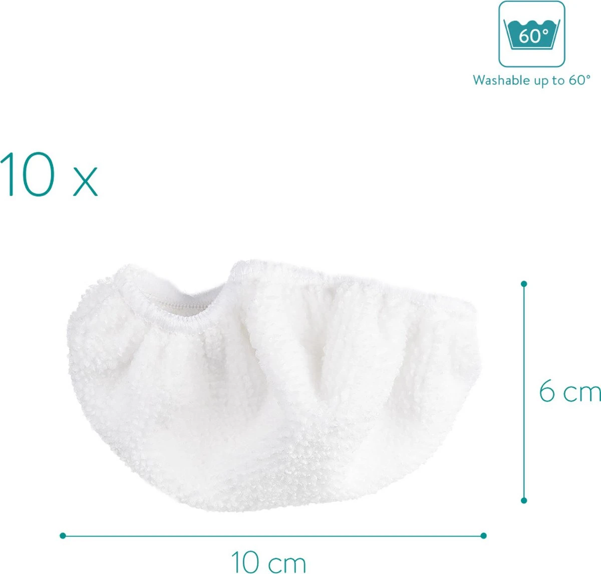 Navaris Microvezelpads Voor Stoomreiniger - Set Van 10 Vervangende Doekjes Voor Navaris Handstomer 49454 - Wasbare Doekjes Voor Vloer, Wand, Reiniging 4 Navaris Microvezelpads Voor Stoomreiniger - Set Van 10 Vervangende Doekjes Voor Navaris Handstomer 49454 - Wasbare Doekjes Voor Vloer, Wand, Reiniging - Afbeelding 4