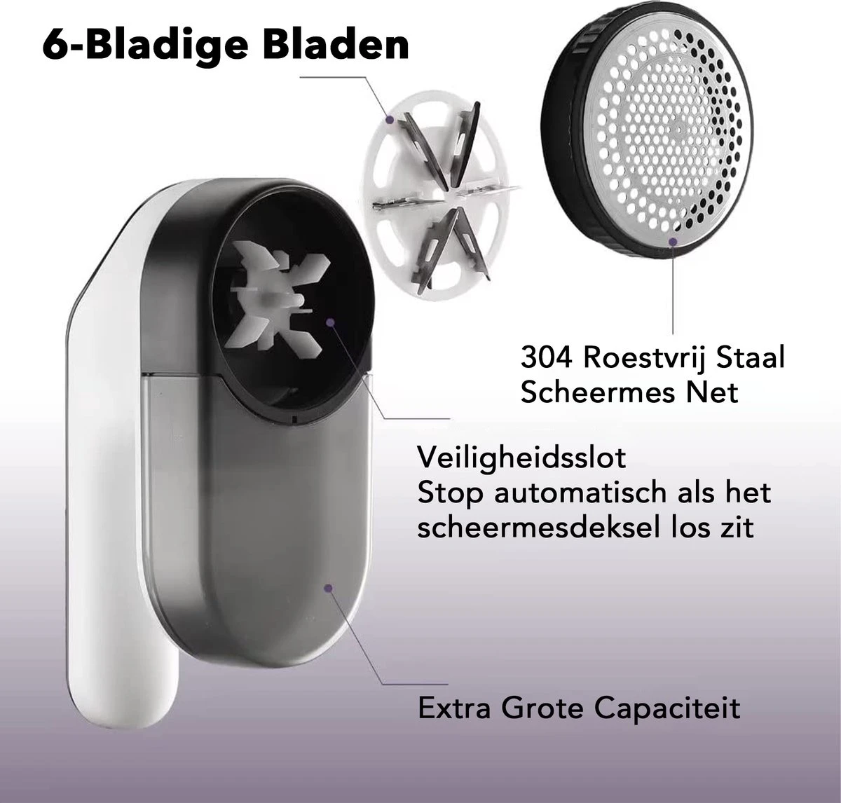 DOWO® - Elektrische Pluizenverwijderaar - Ontpluizer - Draadloos En Oplaadbaar - Pluizentondeuse - 3 Extra Opzetstukken - Zwart 5 DOWO® - Elektrische Pluizenverwijderaar - Ontpluizer - Draadloos En Oplaadbaar - Pluizentondeuse - 3 Extra Opzetstukken - Zwart - Afbeelding 5