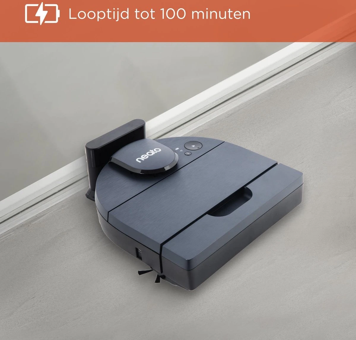 Neato® D8 Intelligente Robotstofzuiger - D-vormig Design, Lasermapping-navigatie, Alexa-verbinding, 100 Minuten Looptijd Met Automatisch Opladen En Hervatten - Indigo Blauw 19 Neato® D8 Intelligente Robotstofzuiger - D-vormig Design, Lasermapping-navigatie, Alexa-verbinding, 100 Minuten Looptijd Met Automatisch Opladen En Hervatten - Indigo Blauw - Afbeelding 19