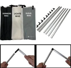 Casa & Vita Wasmand 3 Vakken - Wassorteerder - Wasbox - Laundry Basket - Organizer Kleding - Driedubbele Wasmand - 90L -Leifheit Store 1200x1148 4