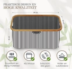 MIRI Opvouwbare Wasmand – Heupwasmand – Gestreept – Wasmanden – Opbergmand – Wasbox – 45L – Bamboe – Laundry Basket 12 MIRI Opvouwbare Wasmand – Heupwasmand – Gestreept – Wasmanden – Opbergmand – Wasbox – 45L – Bamboe – Laundry Basket -Leifheit Store 1200x1150 14