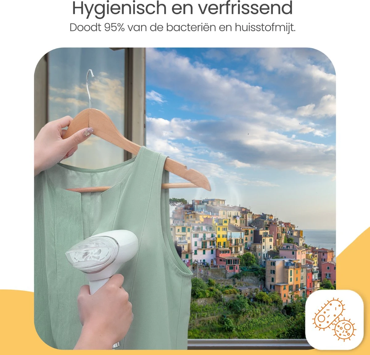 Goliving Kledingstomer - Handstomer Voor Kleding/textiel/stof - Stoomstrijkijzer - Handstoomreiniger - Handstomer - Opvouwbaar - Incl. Reis-etui - Wit 7 Goliving Kledingstomer - Handstomer Voor Kleding/textiel/stof - Stoomstrijkijzer - Handstoomreiniger - Handstomer - Opvouwbaar - Incl. Reis-etui - Wit - Afbeelding 7