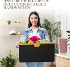 MIRI Opvouwbare Wasmand – Heupwasmand – Zwart – Wasmanden – Opbergmand – Wasbox – 45L – Bamboe – Laundry Basket 11 MIRI Opvouwbare Wasmand – Heupwasmand – Zwart – Wasmanden – Opbergmand – Wasbox – 45L – Bamboe – Laundry Basket -Leifheit Store 1200x1150 7