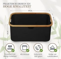 MIRI Opvouwbare Wasmand – Heupwasmand – Zwart – Wasmanden – Opbergmand – Wasbox – 45L – Bamboe – Laundry Basket 13 MIRI Opvouwbare Wasmand – Heupwasmand – Zwart – Wasmanden – Opbergmand – Wasbox – 45L – Bamboe – Laundry Basket -Leifheit Store 1200x1150 9