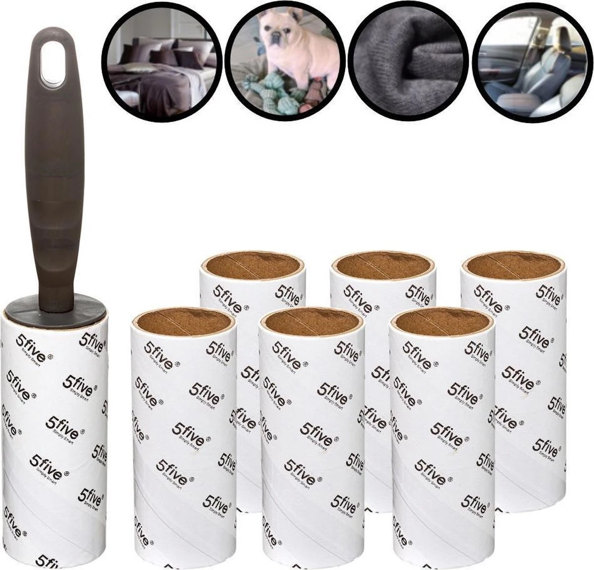 Merkloos Decopatent® Kleefroller - Pluizenroller - Incl. 6 Navullingen 1 Merkloos Decopatent® Kleefroller - Pluizenroller - Incl. 6 Navullingen