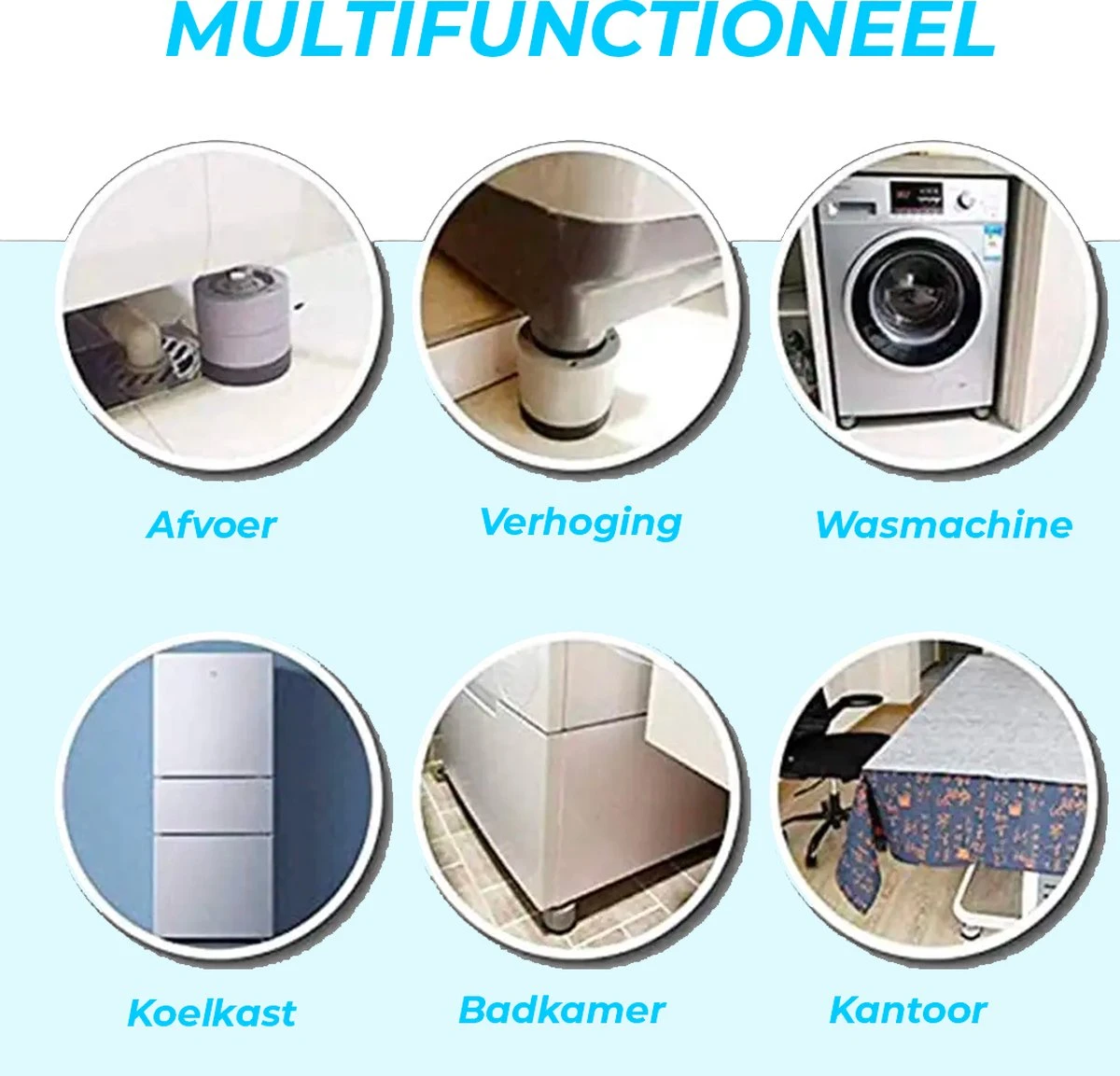 Minismus Wasmachine Trillingsdempers Set Van 4 Stuks - Zwart Vibratie Demper Pads - Antislipmatjes - Trillingsmat 6 CM 2 Minismus Wasmachine Trillingsdempers Set Van 4 Stuks - Zwart Vibratie Demper Pads - Antislipmatjes - Trillingsmat 6 CM - Afbeelding 2