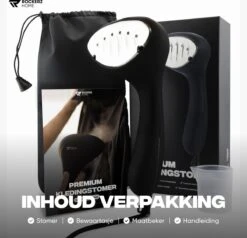 Kledingstomer - Handstomer - Stoomreiniger - Stomer - Luxe Uitvoering - Krachtig En Stijlvol - Inclusief Maatbeker - Snel Opgewarmd (25 Sec) - Geschenkverpakking- 1500W - Merk: Rockerz Home - Kleur: Zwart -Leifheit Store 1200x1158 12