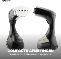 Kledingstomer - Handstomer - Stoomreiniger - Stomer - Inclusief Opzetborstel En Maatbeker - Groot Waterreservoir (300 Ml) - Snel Opgewarmd (30 Sec) - 3 Standen - 1500W - Merk: Rockerz Home - Kleur: Zwart -Leifheit Store 1200x1158 15