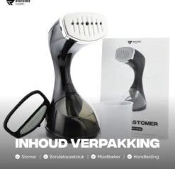 Kledingstomer - Handstomer - Stoomreiniger - Stomer - Inclusief Opzetborstel En Maatbeker - Groot Waterreservoir (300 Ml) - Snel Opgewarmd (30 Sec) - 3 Standen - 1500W - Merk: Rockerz Home - Kleur: Zwart -Leifheit Store 1200x1158 16