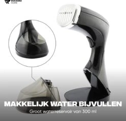Kledingstomer - Handstomer - Stoomreiniger - Stomer - Inclusief Opzetborstel En Maatbeker - Groot Waterreservoir (300 Ml) - Snel Opgewarmd (30 Sec) - 3 Standen - 1500W - Merk: Rockerz Home - Kleur: Zwart -Leifheit Store 1200x1158 17