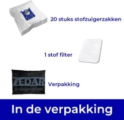 Zedar Stofzuigerzakken Geschikt Voor Philips - AEG - Electrolux - Tornado - Zanussi - 20 Stuks + 1 Filter -Leifheit Store 1200x1160 1