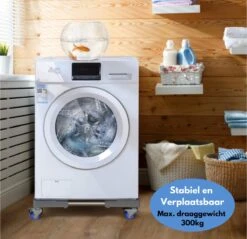 W&Z® Wasmachine Verhoger Met 4 Wielen -Wasmachine Opbouwmeubel Ombouwmeubel-Grijs -Leifheit Store 1200x1160 10