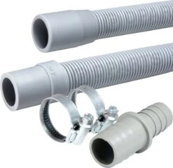 Dparts Afvoerslang Verlengset - 2,5m - Voor Vaatwasser En Wasmachine Slang - 19mm X 21mm Verlengslang - Met Afvoerslang Verbindingsstuk, Bocht Voor Afvoerslang En Slangklemmen - Waterafvoerslang - 2.5 Meter Waterslang Flexibel -Leifheit Store 1200x1164 17