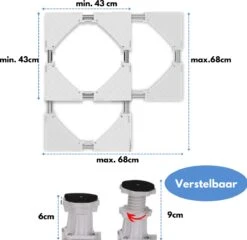 W&Z® Wasmachine Verhoger Met 4 Wielen - Wasmachine Opbouwmeubel Omboumeubel- Wit -Leifheit Store 1200x1164 19