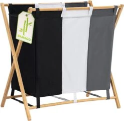 Strex Wasmand Met 3 Vakken 143L - Opklapbaar - Wassorteerder