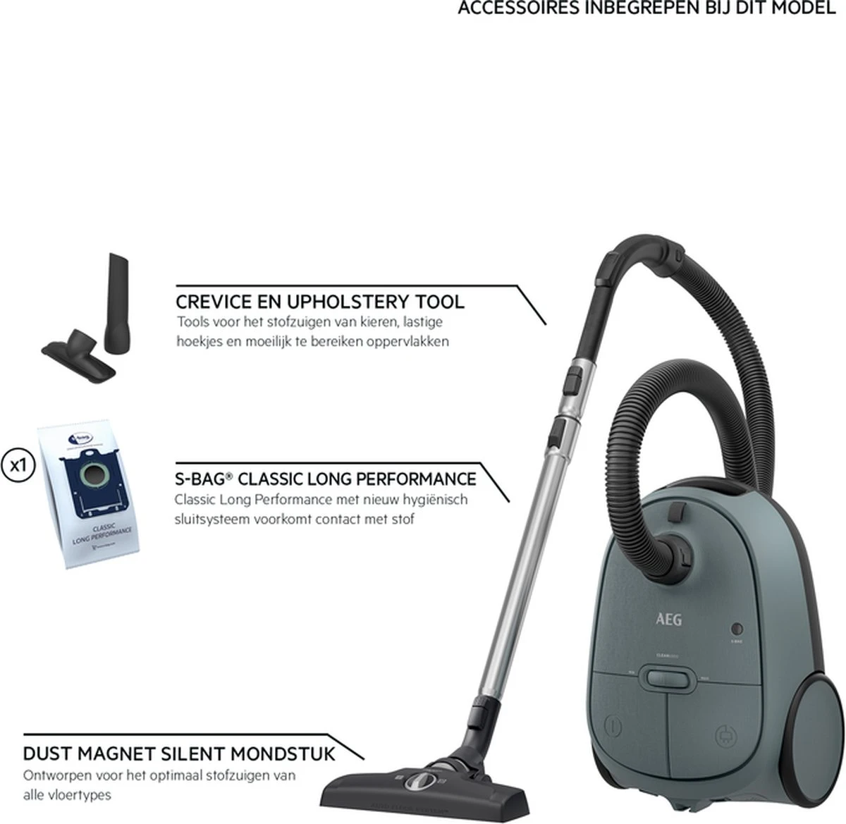 AEG AB61C1OG - Clean 6000 - Stofzuiger Met Zak - Stofzuigers Met Stofzak - Hepa 13 2 AEG AB61C1OG - Clean 6000 - Stofzuiger Met Zak - Stofzuigers Met Stofzak - Hepa 13 - Afbeelding 2