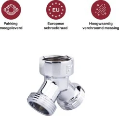 Fyveli Y Stuk Kraan Splitter - Aanvoer Y Stuk - Waterverdeler Voor Wasmachine En Vaatwasser - 3/4" - Verchroomd Messing - Lange Uitloop -Leifheit Store 1200x1171 17