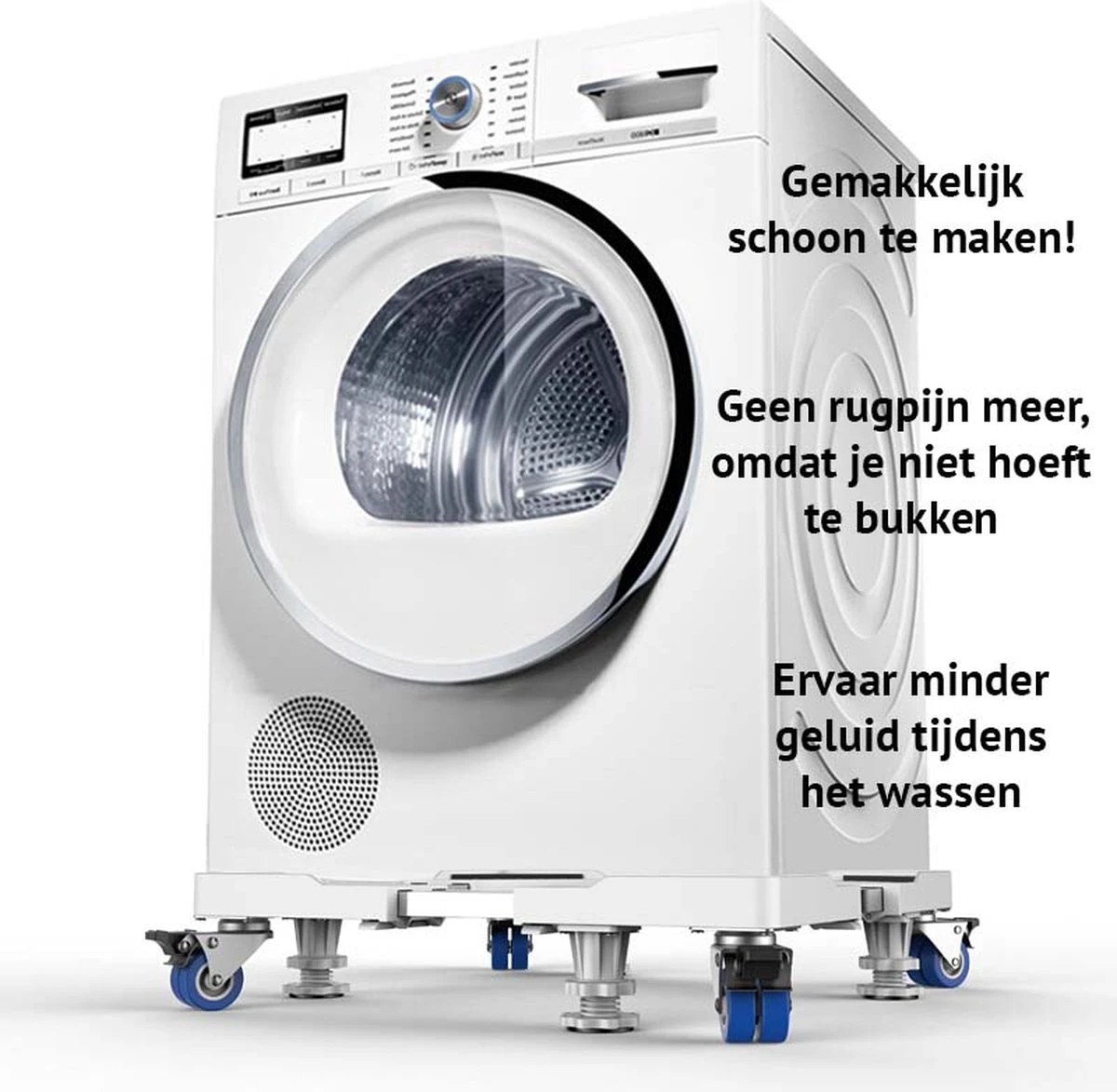 Olvy Wasmachine Verhoger Met Wielen - Tot 500 KG - Schokbestendig - Opbouwmeubel - Ook Voor Droger, Koelkast, Vaatwasser En Vriezer 9 Olvy Wasmachine Verhoger Met Wielen - Tot 500 KG - Schokbestendig - Opbouwmeubel - Ook Voor Droger, Koelkast, Vaatwasser En Vriezer - Afbeelding 9