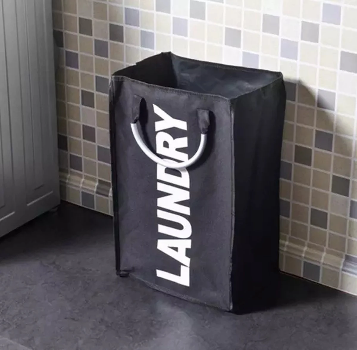 Janse Wasmand - Opvouwbare Wasmand - Laundry - Zwart - Wassorteerder - Waszak 4 Janse Wasmand - Opvouwbare Wasmand - Laundry - Zwart - Wassorteerder - Waszak - Afbeelding 4