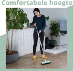 Powarkleen - Vloertrekker Met Steel & Bezem 2 In 1 - Vloerwisser Voor Badkamer Vloer - Groen -Leifheit Store 1200x1176 2