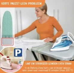 Buntes Brett® Strijkplankhoes Voor Stoomstrijkijzer (maat M) | Universeel Tot Max. 120x40 Cm | Strijkplankhoes Om Snel En Gemakkelijk Te Strijken | Made In EU | Geschikt Voor Stoomstrijkstation | Blauw -Leifheit Store 1200x1178 7