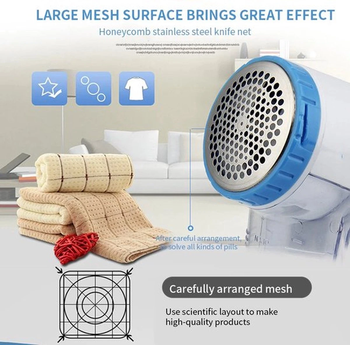 Professionele Oplaadbare Pluizen Verwijderaar - Lint/Fuzz Remover 2 Professionele Oplaadbare Pluizen Verwijderaar - Lint/Fuzz Remover - Afbeelding 2