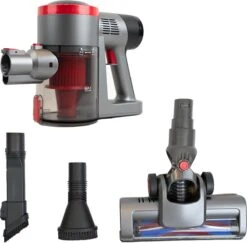 Infinity Goods Steelstofzuiger - Draadloos - 4-in-1 - Kruimelzuiger - Inclusief Accu En Oplader - 6500 PA Zuigkracht - Zonder Zak - Rood/Grijs -Leifheit Store 1200x1181 3