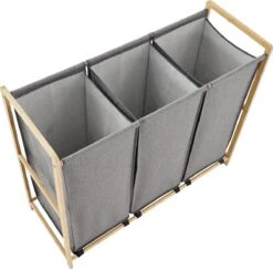 ACAZA Grote Wassorteerder Met 3 Vakken - XL Wasmand - Stof / Bamboe - Grijs 8 ACAZA Grote Wassorteerder Met 3 Vakken - XL Wasmand - Stof / Bamboe - Grijs -Leifheit Store 1200x1182 1