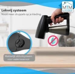 MTM Kledingstomer - Handstomer Kleding - Zwart - Stoomreiniger - Stoomapparaat Kleding -Leifheit Store 1200x1182 14