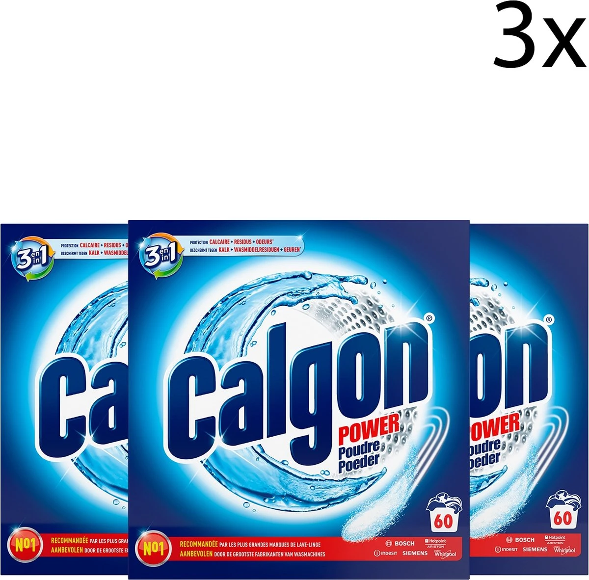 Calgon 3 In 1 Poeder Wasmachine Reiniger En Anti Kalk - 3 X 1,5kg - 3 X 60doseringen 1 Calgon 3 In 1 Poeder Wasmachine Reiniger En Anti Kalk - 3 X 1,5kg - 3 X 60doseringen