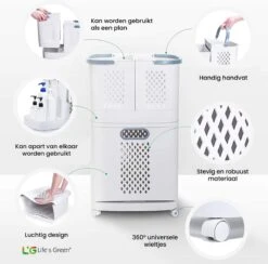 Life’s Green® - Wasmand - Wassorteerder - Wasmand 3 Vakken - Wit 13 Life’s Green® - Wasmand - Wassorteerder - Wasmand 3 Vakken - Wit -Leifheit Store 1200x1184 5