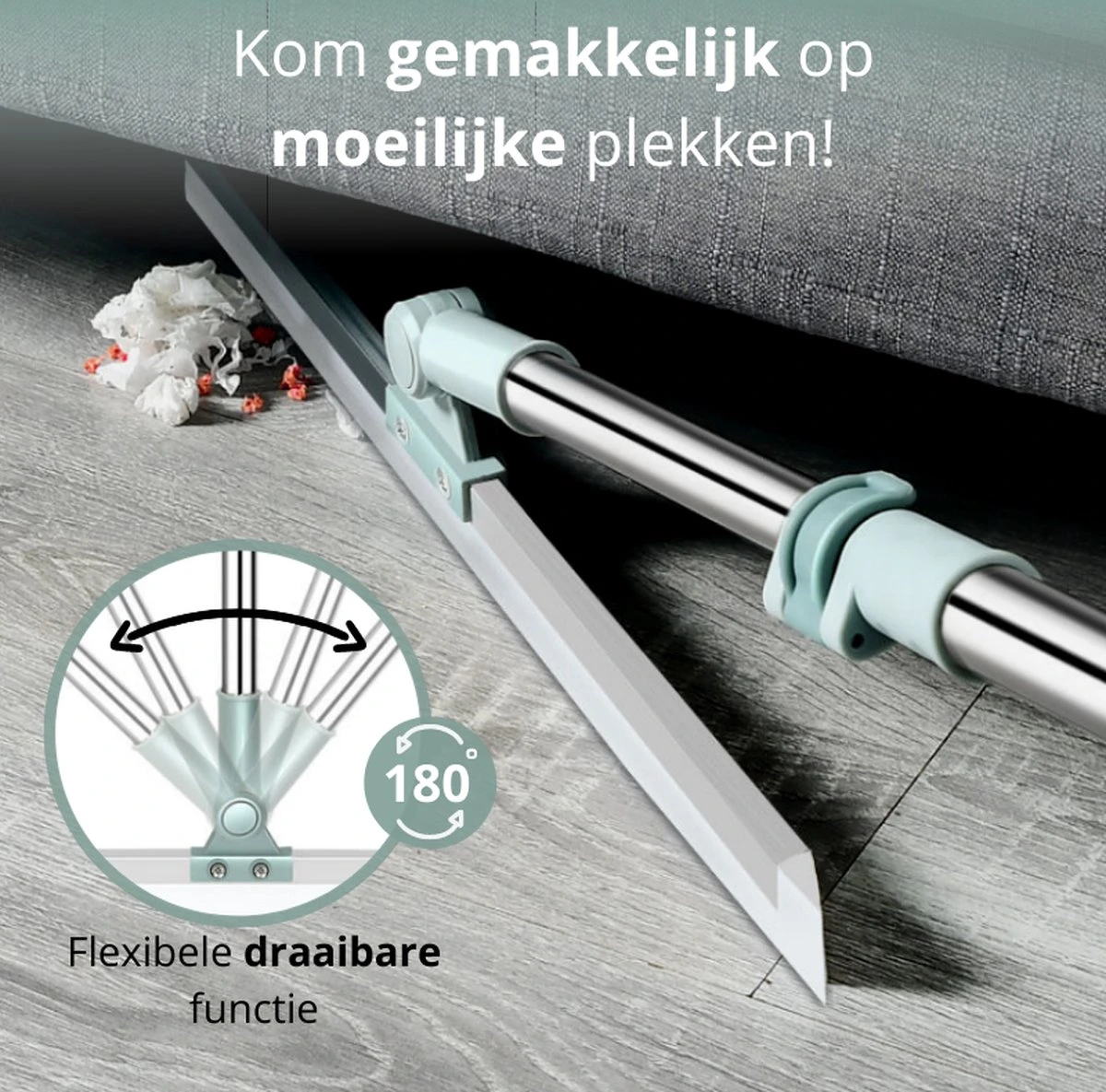 Zafio Vloertrekker Met Steel Vloerwisser Watertrekker Badkamer Douche - 80 / 130 Cm - Uitschuifbaar 6 Zafio Vloertrekker Met Steel Vloerwisser Watertrekker Badkamer Douche - 80 / 130 Cm - Uitschuifbaar - Afbeelding 6