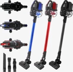 AREBOS - 2-in-1 Steelstofzuiger Draadloos - Stofzuiger Zonder Zak 200W - Kruimelzuiger - Handstofzuiger - Turboborstel Met LED - Stofzuiger Met Zak - Zwart -Leifheit Store 1200x1186 19