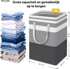 Draagbare Wasmand Met Versterkte Handgrepen - Set Van 3 X 75L Inhoud - Opvouwbaar - Waszakken Voor Wasgoed - Wassorteerder - Organizer Kleding - Wasbox 11 Draagbare Wasmand Met Versterkte Handgrepen - Set Van 3 X 75L Inhoud - Opvouwbaar - Waszakken Voor Wasgoed - Wassorteerder - Organizer Kleding - Wasbox -Leifheit Store 1200x1186 4