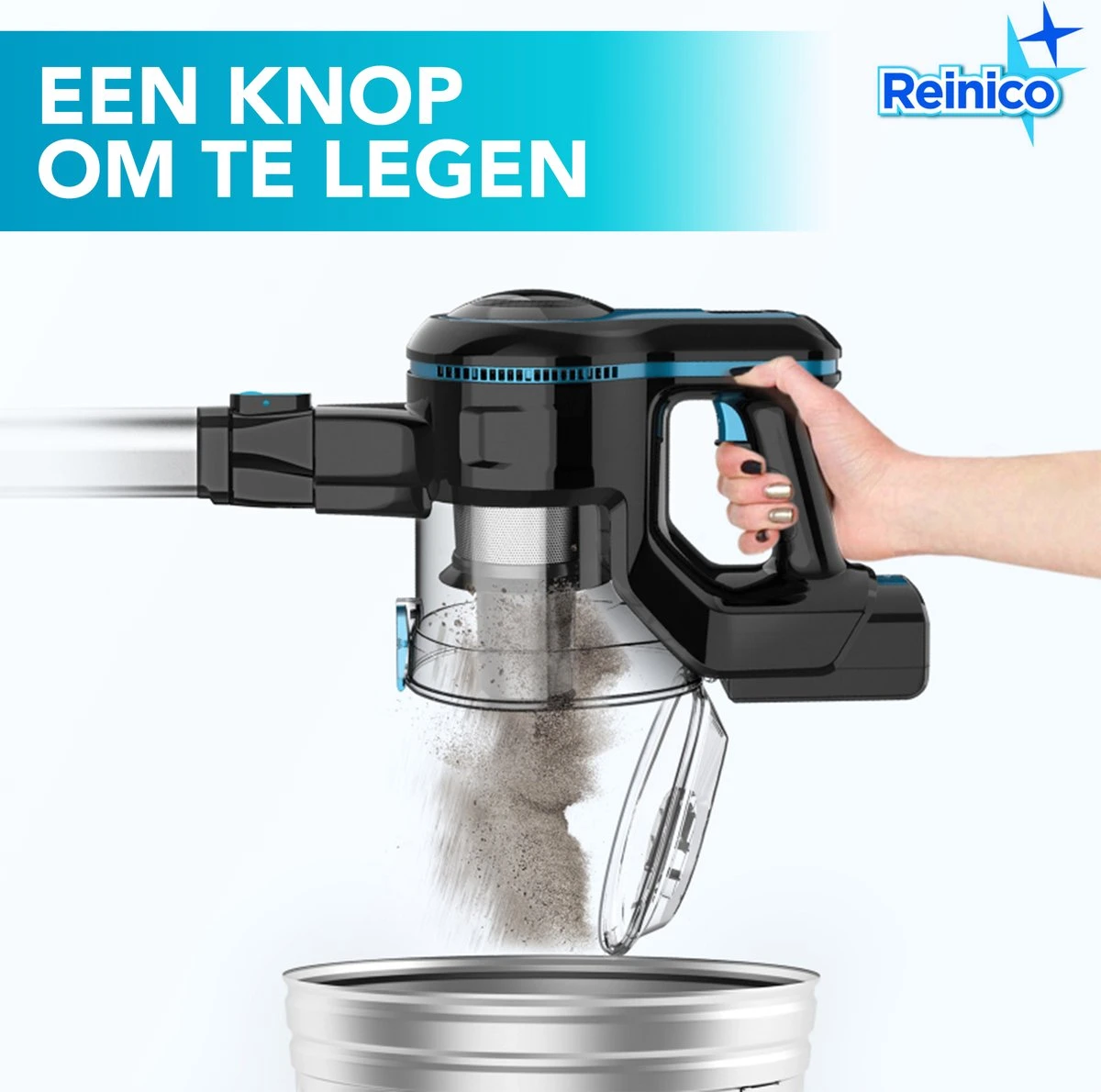 Reinico® - Stofzuiger - Vacuum Cleaner -12Kpa Krachtige Zuigstokstofzuiger - 6 In 1 Snoerloze Steelstofzuiger - 2200mAh Batterij - 440*330*190mm - Handheld - Zwart - EU-stekker 8 Reinico® - Stofzuiger - Vacuum Cleaner -12Kpa Krachtige Zuigstokstofzuiger - 6 In 1 Snoerloze Steelstofzuiger - 2200mAh Batterij - 440*330*190mm - Handheld - Zwart - EU-stekker - Afbeelding 8