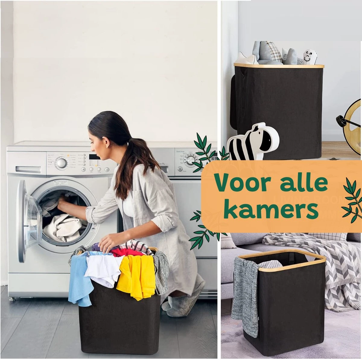 BrandtBergkamp Wasmand Zwart - 2 Stuks - Opvouwbare Wasmand - Wassorteerder - 150L 3 BrandtBergkamp Wasmand Zwart - 2 Stuks - Opvouwbare Wasmand - Wassorteerder - 150L - Afbeelding 3