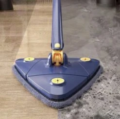 Premium Driehoekige Dweil Met Wringer - Verstelbaar En 360 Graden Draaibaar – Dweilsysteem Incl. 3 Microvezel Doeken